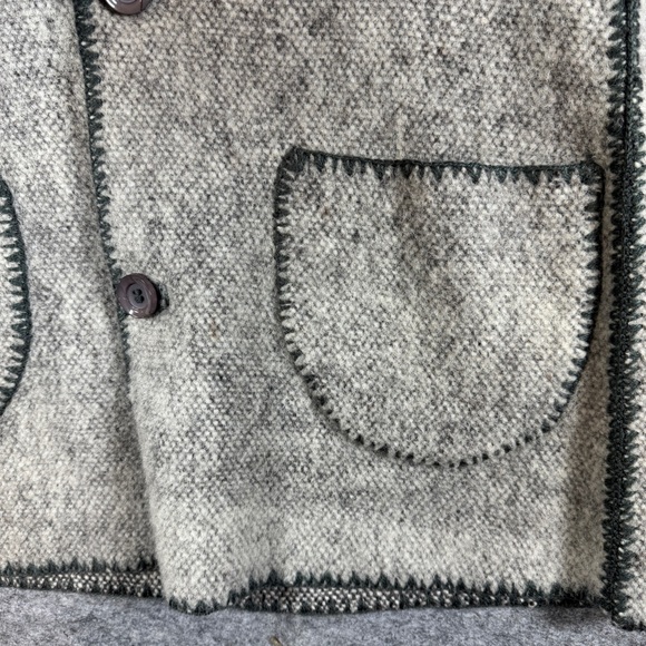 Kety Psara Gray Wool Knit Coat Reversible Handmade Greece Artisan Jacket Boho S - Picture 10 of 15